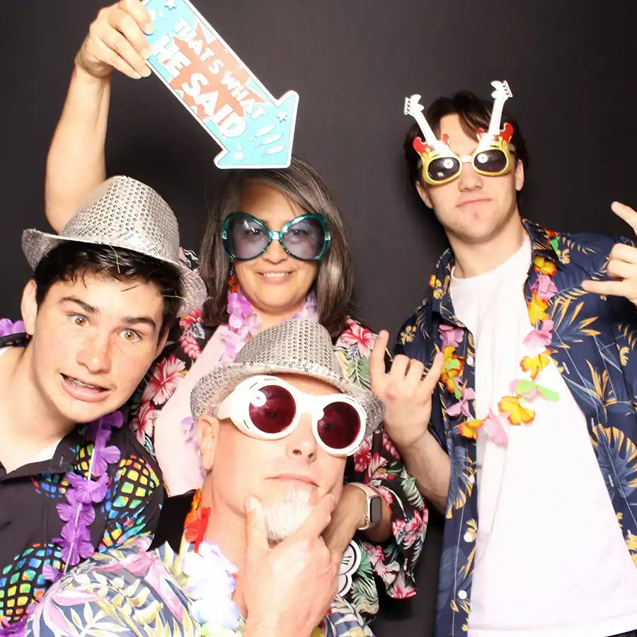 Coastside Photo Booth Family Posing at 50th Birthday
